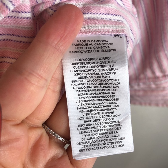 Lauren Ralph Lauren black label pajama top size medium button down loungewear - Picture 5 of 9